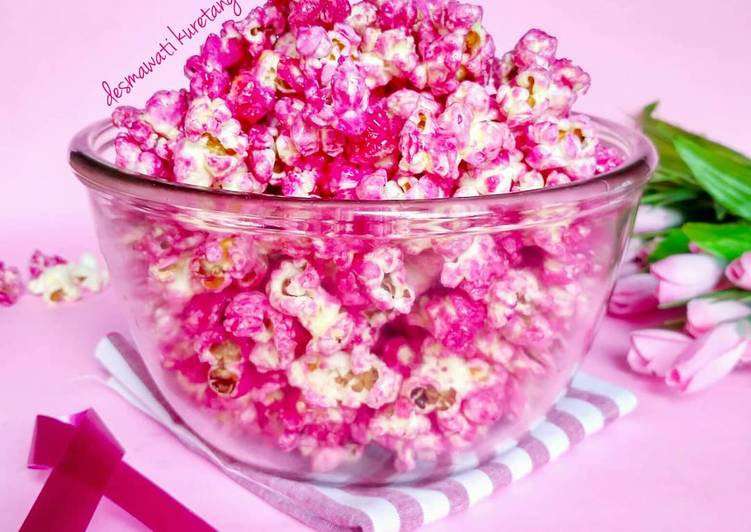 Resep Popcorn Caramel Buah Naga Jadi, Enak