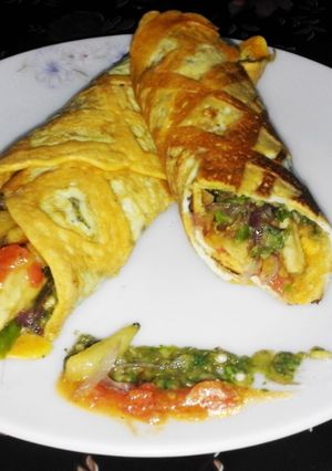 A picture of South Indian street Bonda inspired Mash Wrap.