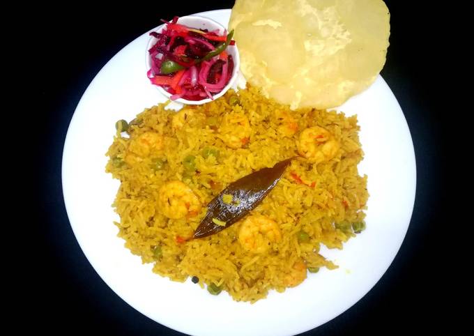 Prawns pulao with coconut milk