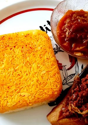 عکسی از دستور بادمجون شکم پر