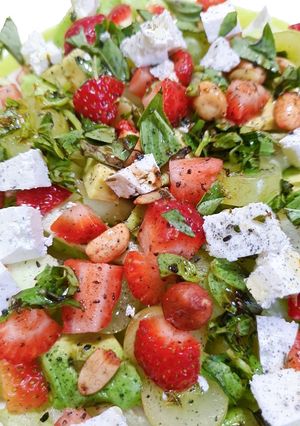 A picture of Strawberry and Green Grape Salad.