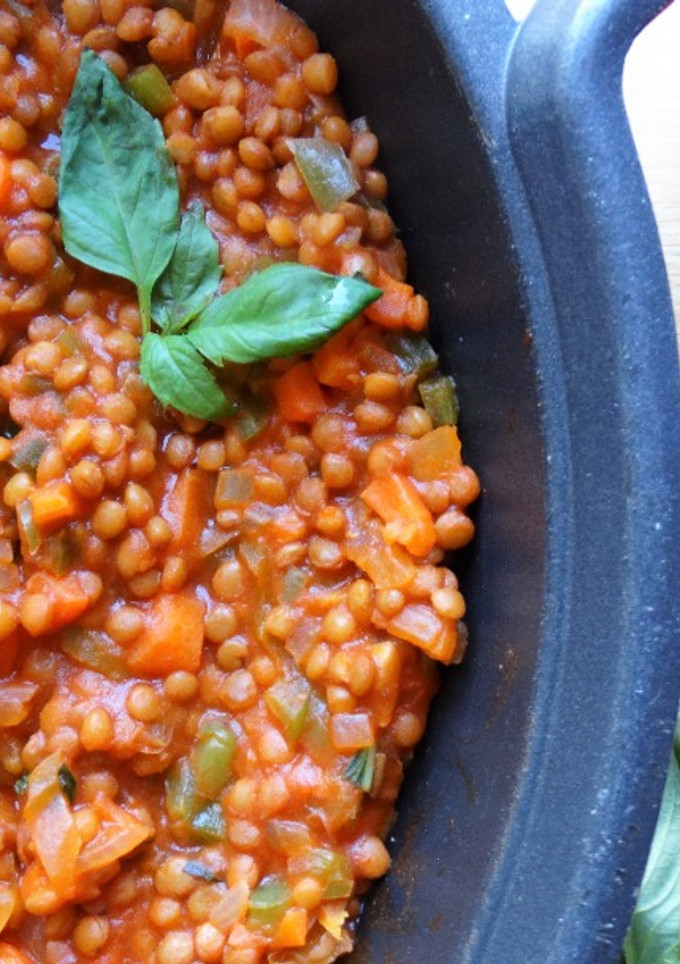 Una foto de Boloñesa vegana de lentejas