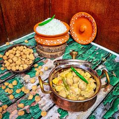 A picture of Soya chunks Aloo Posto.