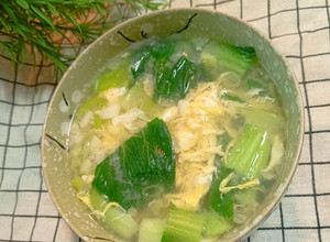 味噌青江菜蛋花湯 的食譜成品照片