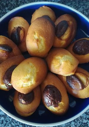 Une photo de Madeleines express cœur chocolat