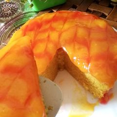 A picture of Semolina mango cake.