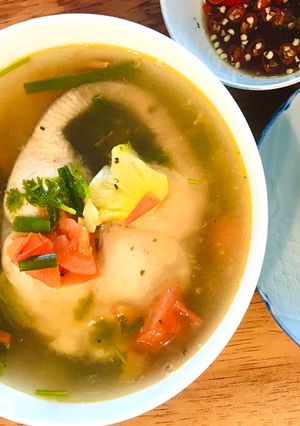 Hình của món Canh cá thu nấu ngót.
