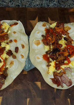 A picture of Tri-Tip Breakfast Tacos.