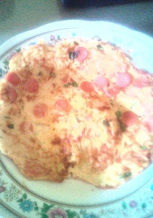 Foto resep Omelet Mie dengan Sosis
