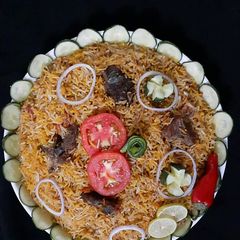 Mutton biryani A picture of Mutton biryani.