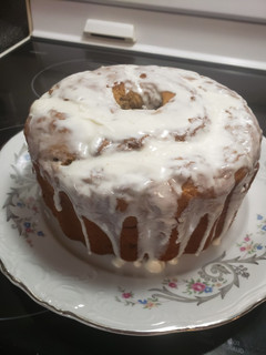 A picture of Peanut butter banana bunt cake.