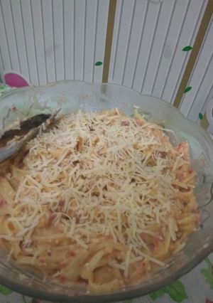 Foto resep Spaghetti Carbonara sederhana tanpa oregano