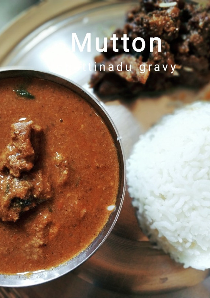 செட்டிநாடு மட்டன் கிரேவி (chettinad mutton gravy recipe in tamil) செய்முறை முக்கிய புகைப்படம்