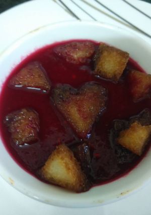 A picture of Tomato beetroot soup.