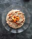 Risotto de hongos con langostinos