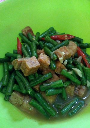 Foto resep Tumis kacang panjang temoe