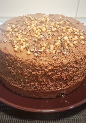 Una foto de Tarta de chocolate de mousse y bizcocho