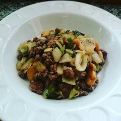 A picture of Ground Beef with Mushrooms.