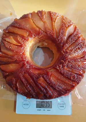 Una foto de Tarta invertida de manzana o pera