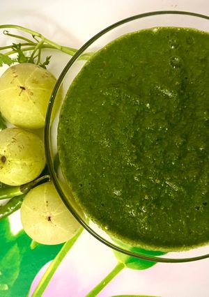 आँवले और हरे धनिये की चटनी (amla aur hare dhaniye ki chutney recipe in Hindi) रेसिपी मुख्य फोटो