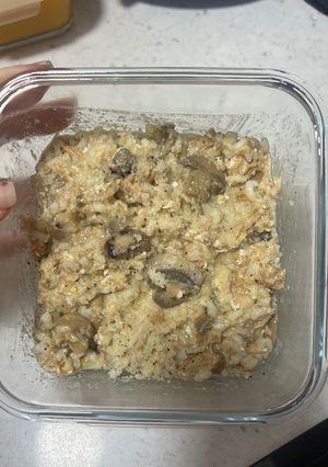 Foto principal de Falso risotto con atún, huevo y champiñones. Rápido y alto en proteínas 💪🏻