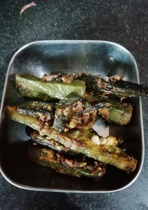 A picture of Bharwa bhindi.