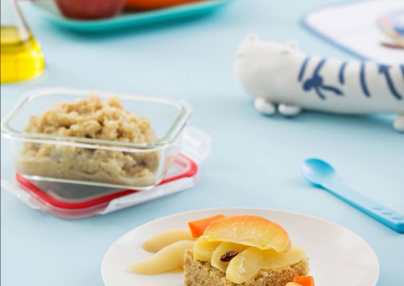 Quinoa con pasas, manzana, pera y zanahoria