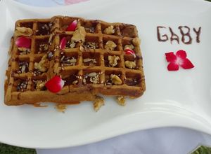 Una foto de Waffles de Banana 🍌 con Harinas de Avena y Quinua Tostada
