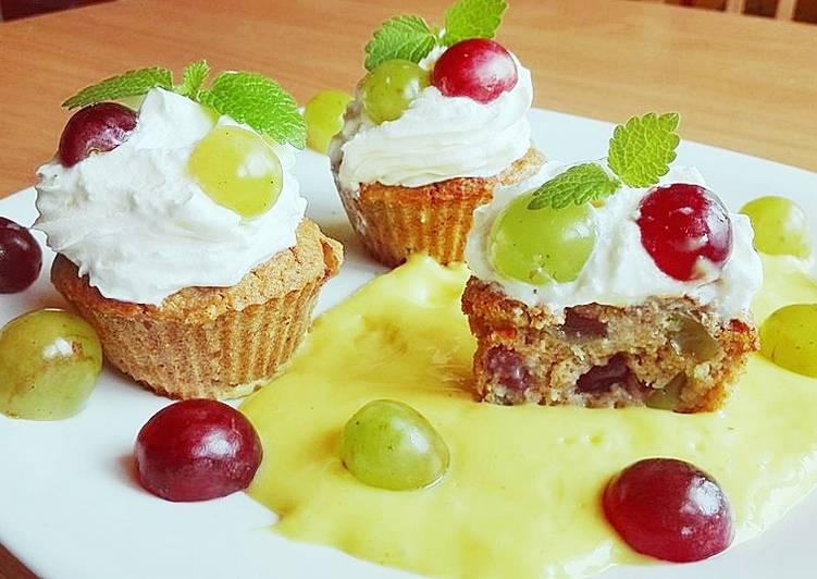 Szőlős muffin, vaníliamártással🍇