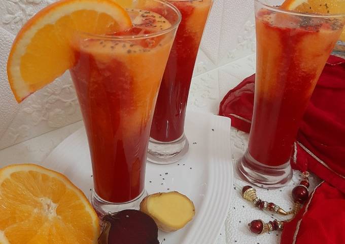 Orange,carrot and beet juice ๐