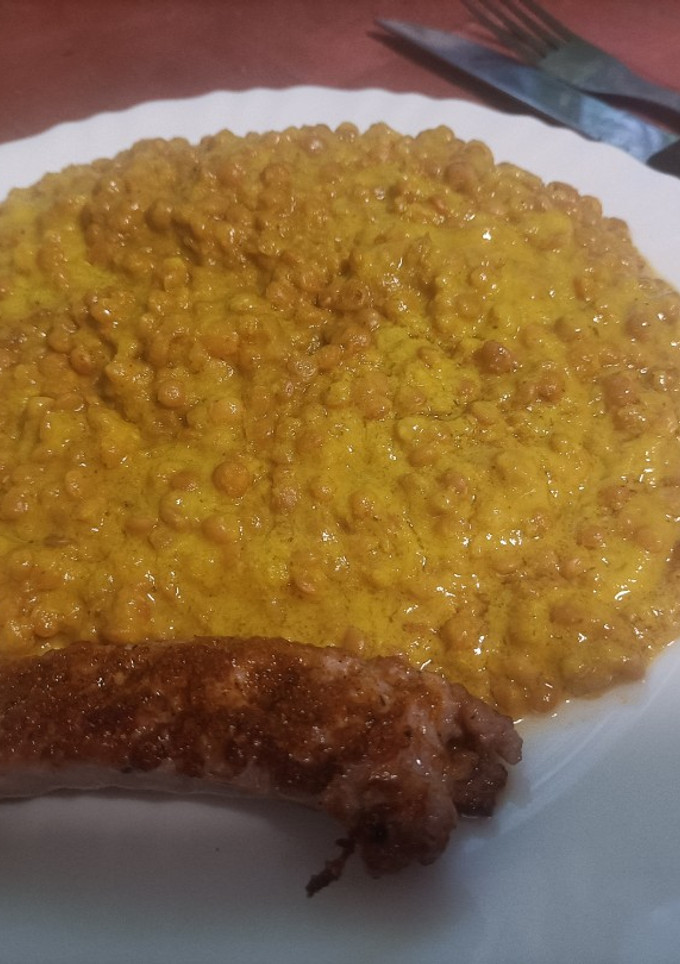Una foto de Lentejas al curry y mango