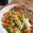 Habichuelas con parmesano y huevos