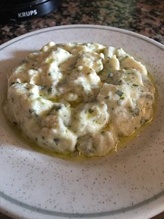 Una foto de Timbal de rape a la crema
