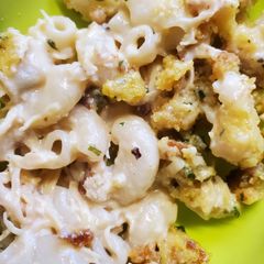 A picture of Chicken Mac casserole.
