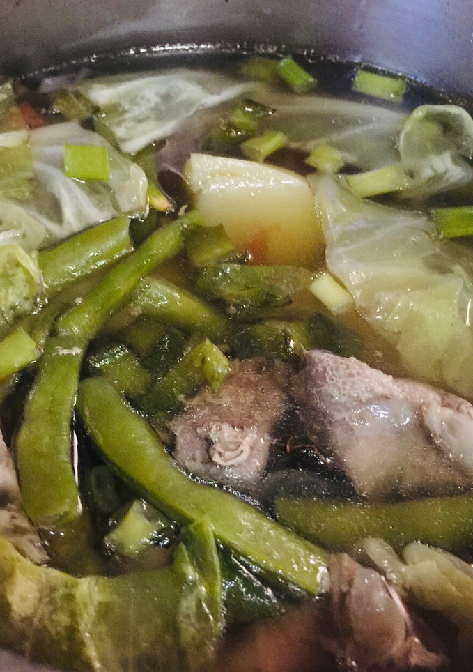 A picture of Pork and Veggies in Broth : Traditional Filipino Nilaga Soup.