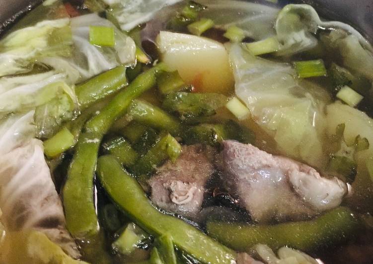 Pork and Veggies in Broth : Traditional Filipino Nilaga Soup