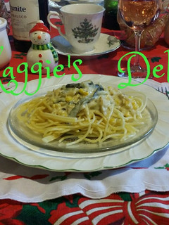 Una foto de Pasta en crema de maiz con rajas poblanas y pollo
