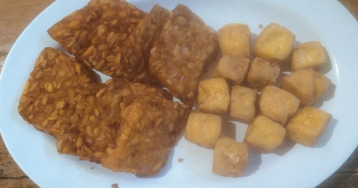 Tahu tempe goreng bumbu ulek