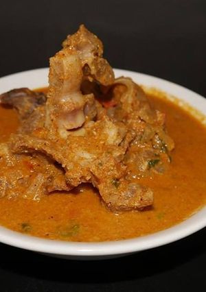 A picture of Mutton Kuzhambu.