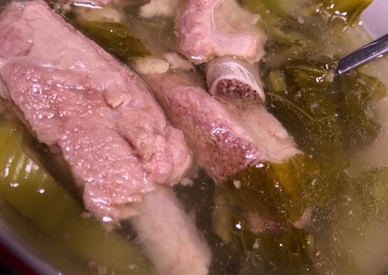 Iga babi sayur asin (non halal)