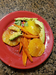 A picture of Roasted Carrot, Orange & Avocado Salad.