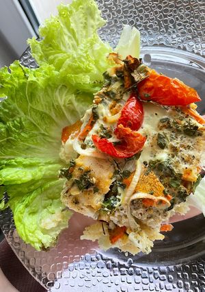 Фото Хек з овочами та кускусом.