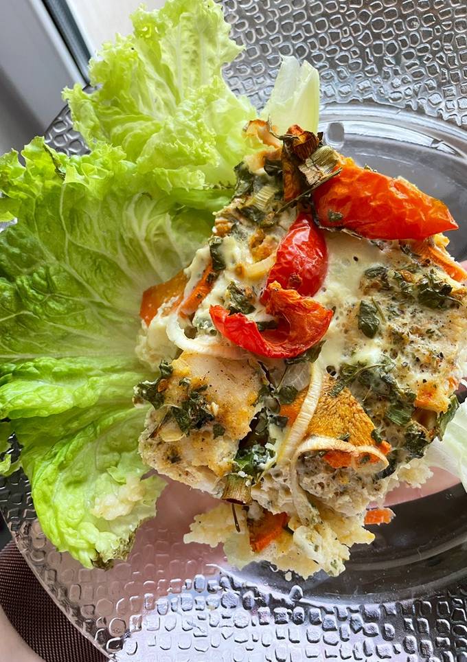Хек з овочами та кускусом