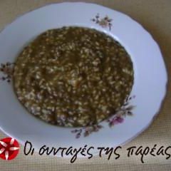 A picture of Lentils and rice.