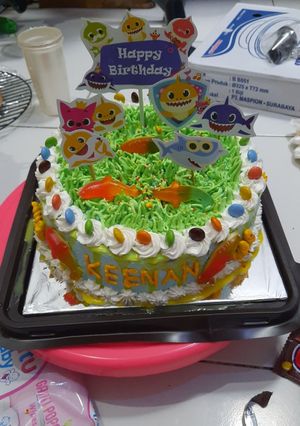 Foto resep Bday shark cake