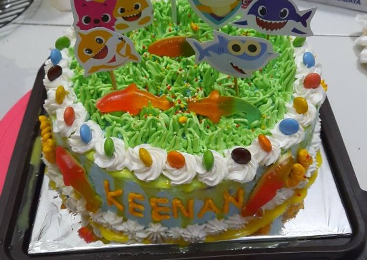 Resep: Makan di DimeBday shark cake
