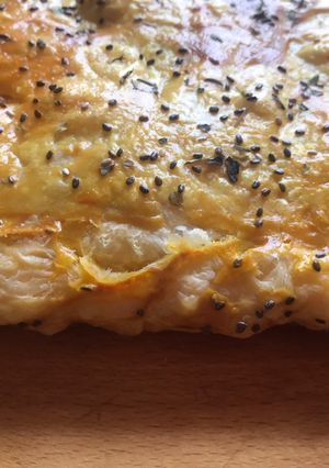 Una foto de Empanada de hojaldre rellena de carne, portobellos y más!!