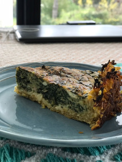 Una foto de Tarta espinacas con masa de boniato