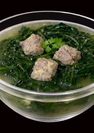 Hình của món SP.0580 - Canh Rau Má Thịt Bằm.