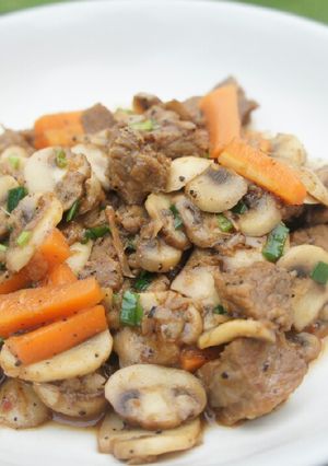 Foto resep Daging dan Jamur Teriyaki
